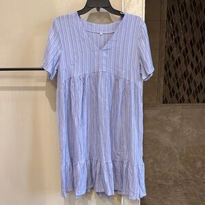 Light Blue Striped Dress